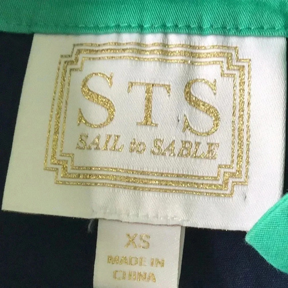 Sail To Sable colorblock shift dress stretch cotton navy  sleeveless XS - Picture 4 of 7